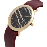 Analog Classic Genuine Black Marble Watch | Cherry Strap GC-CB