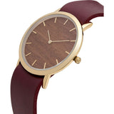 Analog Classic Makore Wood Watch | Cherry Strap GC-CM