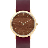 Analog Classic Makore Wood Watch | Cherry Strap GC-CM