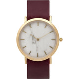 Analog Classic Genuine White Marble Watch | Cherry Strap GC-CW