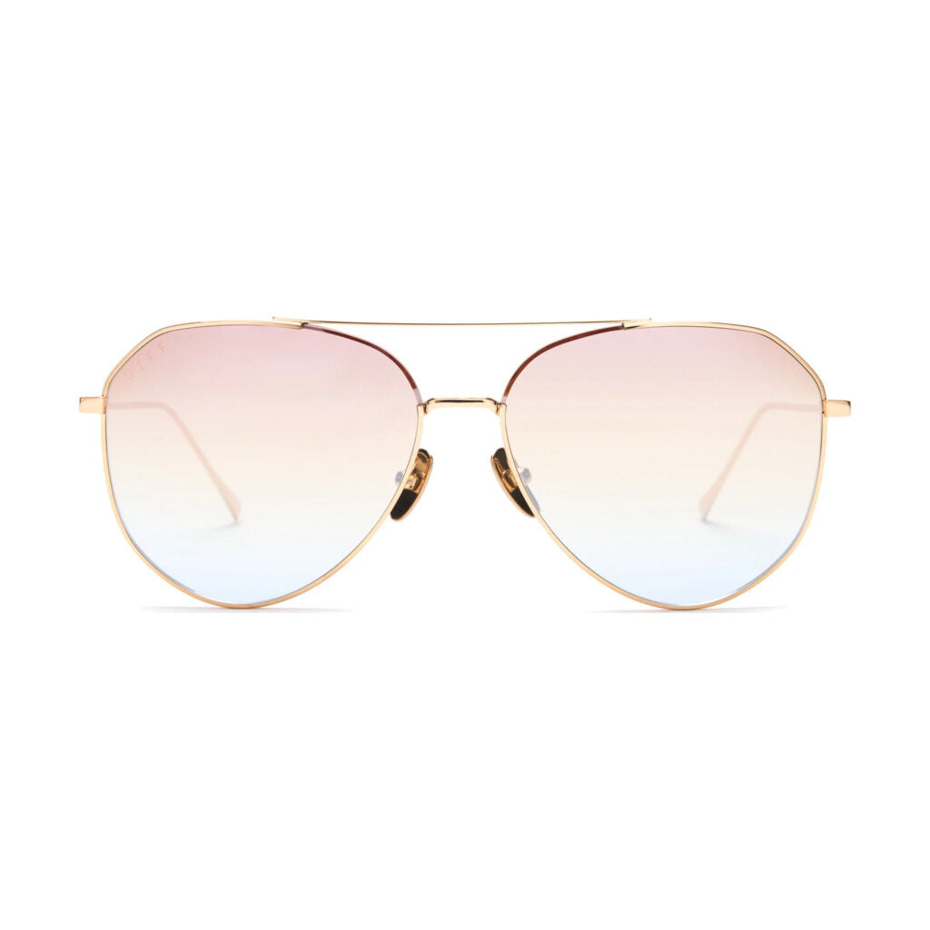 Diff Eyewear Dash Sunglasses Gold + Rainbow Flash Sportique