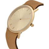 Analog Classic Gold Plated Watch | Tan Strap GT-CG