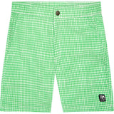 Tom & Teddy Men's Gingham Contemporary Swim Trunk | Green