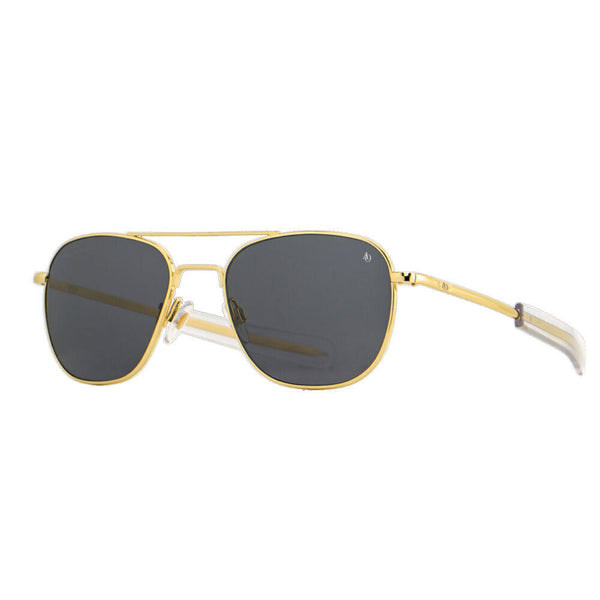 American Optical General Gold Sunglasses Standard w/tort tip 55-14-140mm | Polarized Glass Grey