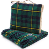 Faribault Pak-a-Robe Plaid Packable Wool Throw | Itasca Green 17276 50x60