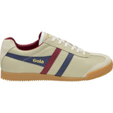 Gola Mens Harrier Leather Sneakers | Ecru/Navy/Burgundy- CMA198-Size 13