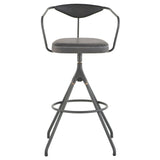District Eight Akron Bar Stool - Storm Black