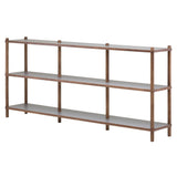 Nuevo Justin 3 Tier Shelving | White And Grey / Walnut HGEM752