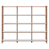 Nuevo Justin 5 Tier Shelving | White And Grey / Walnut HGEM753