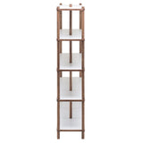 Nuevo Justin 5 Tier Shelving | White And Grey / Walnut HGEM753
