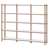 Nuevo Justin 5 Tier Shelving | White And Grey / Walnut HGEM753