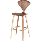 Nuevo Satine Bar Stool | Walnut / Brushed gold