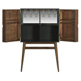 Nuevo Vivian Bar Cabinet | Black / Walnut HGPM114