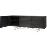 Nuevo Zola Cabinet | Ebonized Oak / Stainless Steel HGSR464