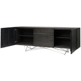 Nuevo Zola Cabinet | Ebonized Oak / Stainless Steel HGSR464