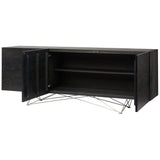 Nuevo Zola Cabinet | Ebonized Oak / Stainless Steel HGSR464
