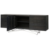 Nuevo Zola Cabinet | Ebonized Oak / Stainless Steel HGSR464