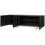 Nuevo Zola Cabinet | Ebonized Oak / Stainless Steel HGSR464