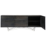 Nuevo Zola Cabinet | Ebonized Oak / Stainless Steel HGSR464