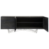Nuevo Zola Cabinet | Ebonized Oak / Stainless Steel HGSR464