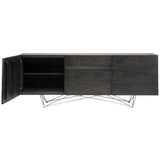 Nuevo Zola Cabinet | Ebonized Oak / Stainless Steel HGSR464