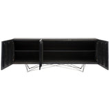 Nuevo Zola Cabinet | Ebonized Oak / Stainless Steel HGSR464