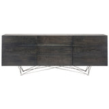 Nuevo Zola Cabinet | Ebonized Oak / Stainless Steel HGSR464