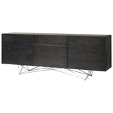 Nuevo Zola Cabinet | Ebonized Oak / Stainless Steel HGSR464