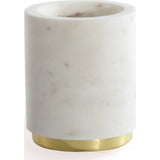 Hawkins New York Mara Marble Utility Canister | White/Brass