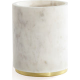 Hawkins New York Mara Marble Utility Canister | White/Brass