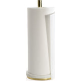 Hawkins New York Mara Marble Paper Towel Holder | White/Brass