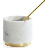 Hawkins New York Mara Marble Sugar & Salt Dish | White/Brass