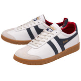 Gola Men's Hurricane Leather Sneaker | White/Navy/Deep Red/Gum