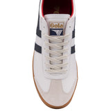 Gola Men's Hurricane Leather Sneaker | White/Navy/Deep Red/Gum
