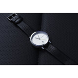 Hygge 2203 Silver Watch | Black Leather