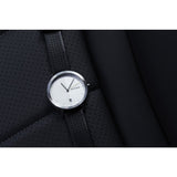 Hygge 2203 Silver Watch | Black Leather