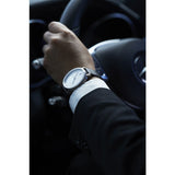 Hygge 2203 Silver Watch | Black Leather