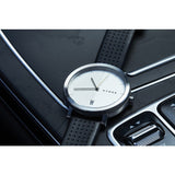 Hygge 2203 Silver Watch | Black Leather