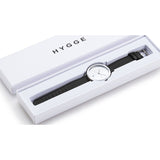 Hygge 2203 Silver Watch | Black Leather MSL2203C(BK)