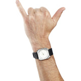 slow Jo 05 Silver Watch | Black Leather X000FGLSF4