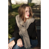 Faribault Annandale Herringbone Wool Scarf | Taupe 16910 12x72