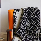 Faribault Paris Map Wool Throw | Black 17221 50x65