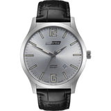 Isobrite Grand Slimline ISO901 Silver Watch | Leather