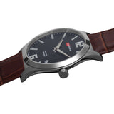 Isobrite Grand Slimline Series ISO907 Black-Brown Watch | Leather