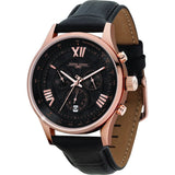 Jorg Gray JG6600-21 Black w/ Gold Chronograph Men's Watch | Leather