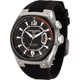 Jorg Gray JG8300-13 Black w/ Orange Three Hand Men's Watch | Silicone