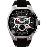Jorg Gray JG8300-23 Black w/ Silver Chronograph Men's Watch | Silicone