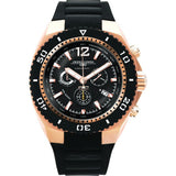 Jorg Gray JG9700-23 Black w/ Gold Chronograph Men's Watch | Silicone