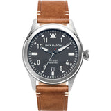Jack Mason Gray Aviator 3-Hand Stainless Steel Watch 42mm | Tan Leather JM-A101-204