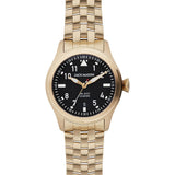 Jack Mason Black Aviator 3 Hand Gold Watch | Gold Steel JM-A101-308